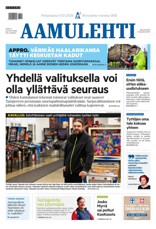 Aamulehti 9.10.2026