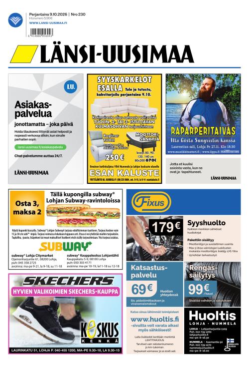 Länsi-Uusimaa 9.10.2026