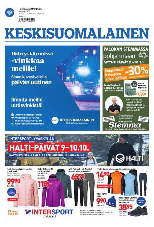 Keskisuomalainen 9.10.2026