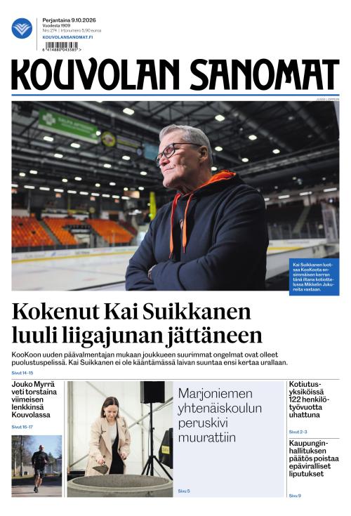 Kouvolan Sanomat 9.10.2026