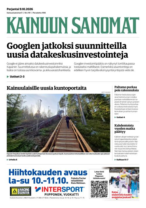 Kainuun Sanomat 9.10.2026