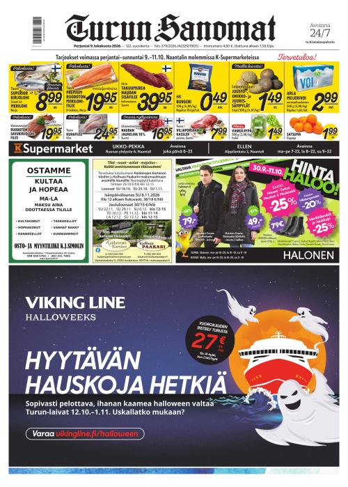 Turun Sanomat 9.10.2026
