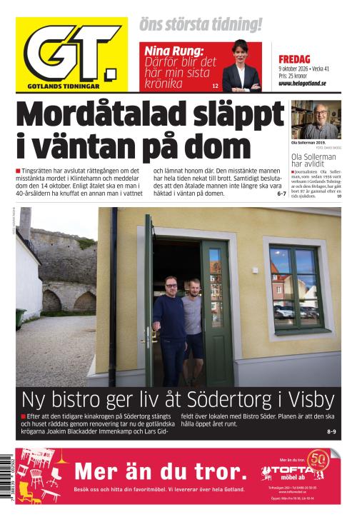 Gotlands Tidningar 9.10.2026