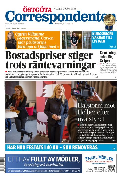 Östgöta Correspondenten 9.10.2026
