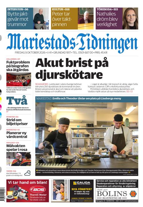 Mariestads-Tidningen 9.10.2026