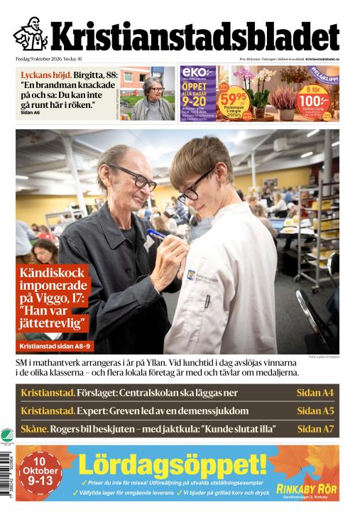 Kristianstadsbladet 9.10.2026