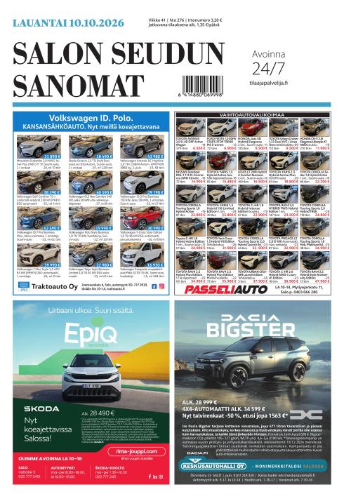 Salon Seudun Sanomat 10.10.2026