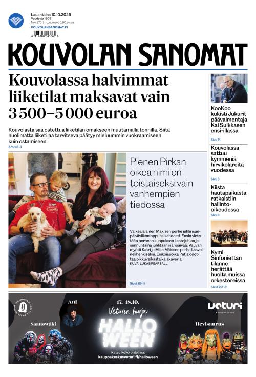 Kouvolan Sanomat 10.10.2026