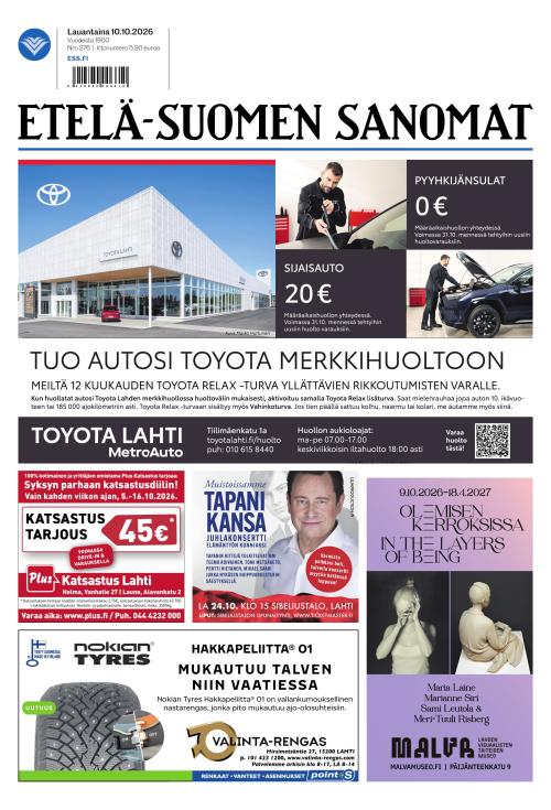 Etelä-Suomen Sanomat 10.10.2026