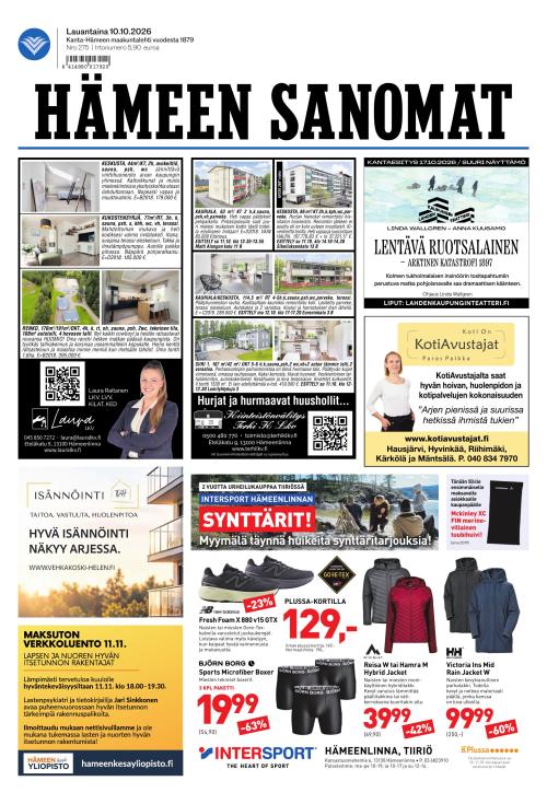 Hämeen Sanomat 10.10.2026