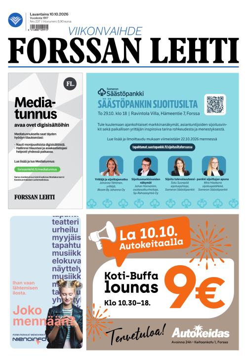 Forssan Lehti 10.10.2026