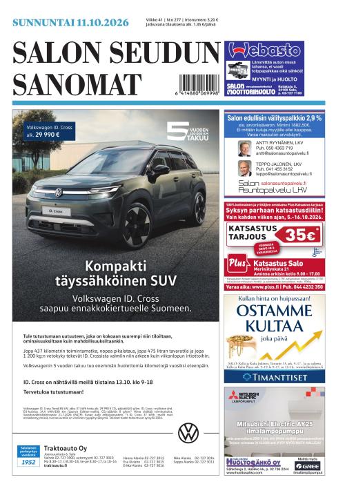 Salon Seudun Sanomat 11.10.2026