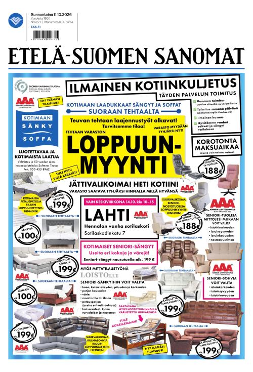 Etelä-Suomen Sanomat 11.10.2026