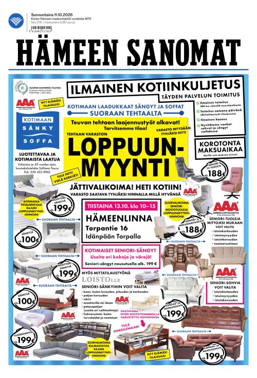 Hämeen Sanomat 11.10.2026