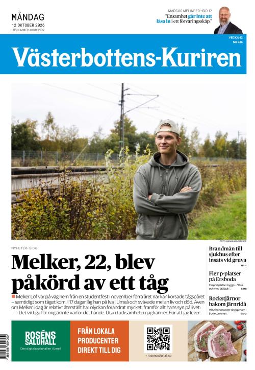 Västerbottens-Kuriren 12.10.2026