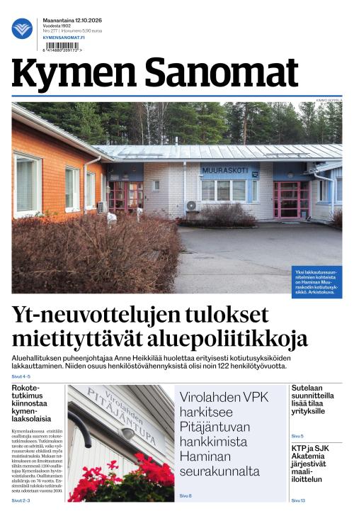 Kymen Sanomat 12.10.2026