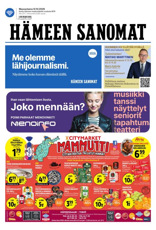 Hämeen Sanomat 12.10.2026
