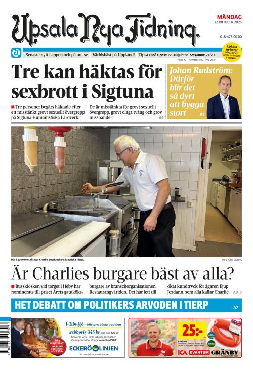 Upsala Nya Tidning 12.10.2026