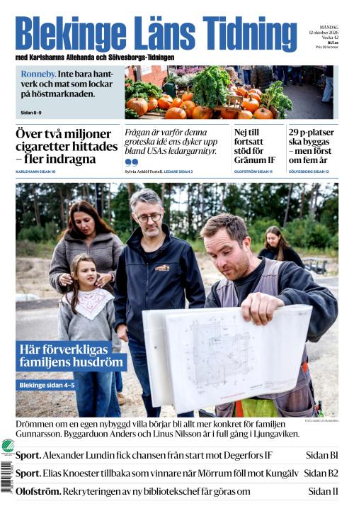 Blekinge Läns Tidning 12.10.2026