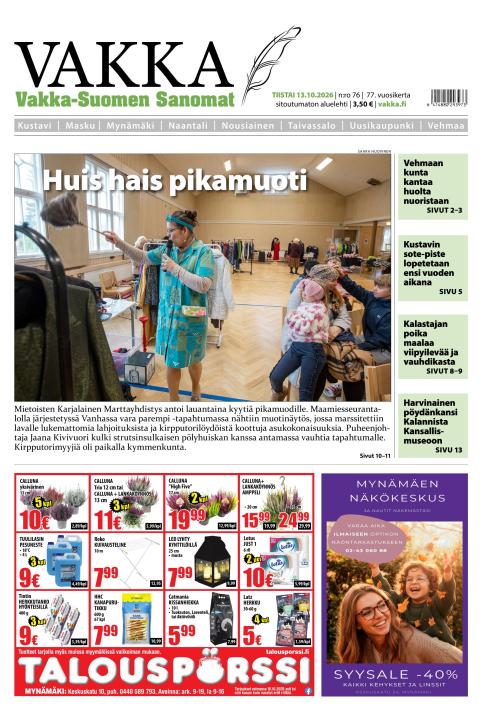 Vakka-Suomen Sanomat 13.10.2026