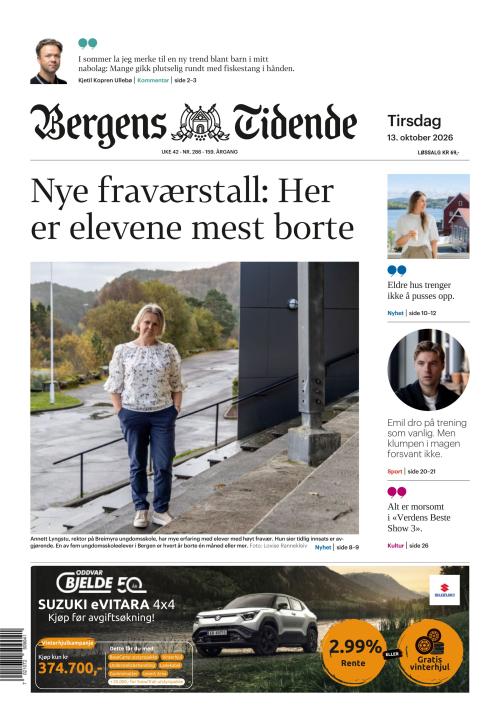 Bergens Tidende 13.10.2026