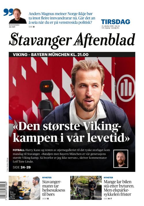 Stavanger Aftenblad 13.10.2026
