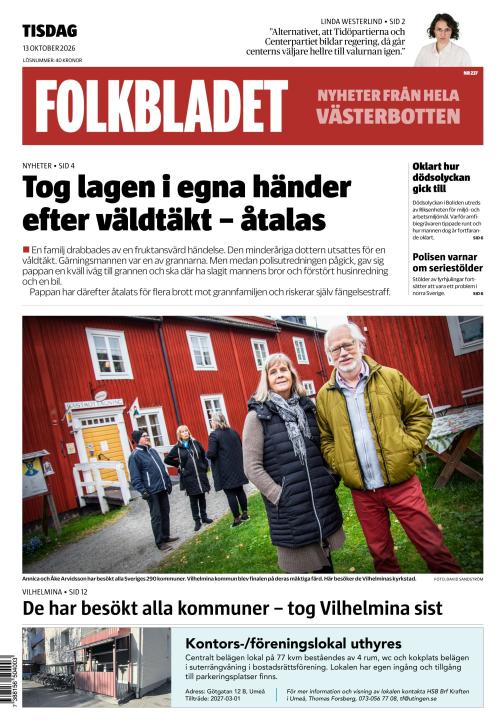 Folkbladet (Västerbotten) 13.10.2026