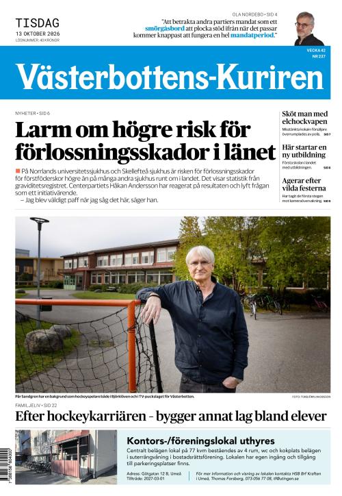 Västerbottens-Kuriren 13.10.2026