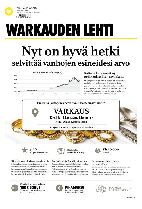 Warkauden Lehti 13.10.2026