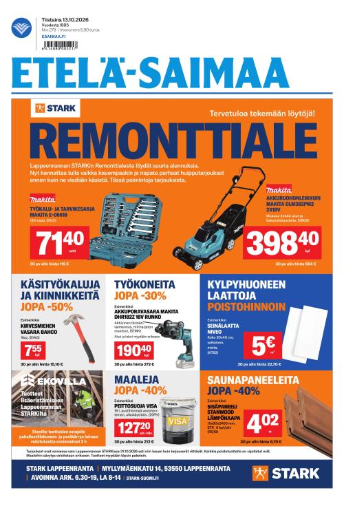 Etelä-Saimaa 13.10.2026