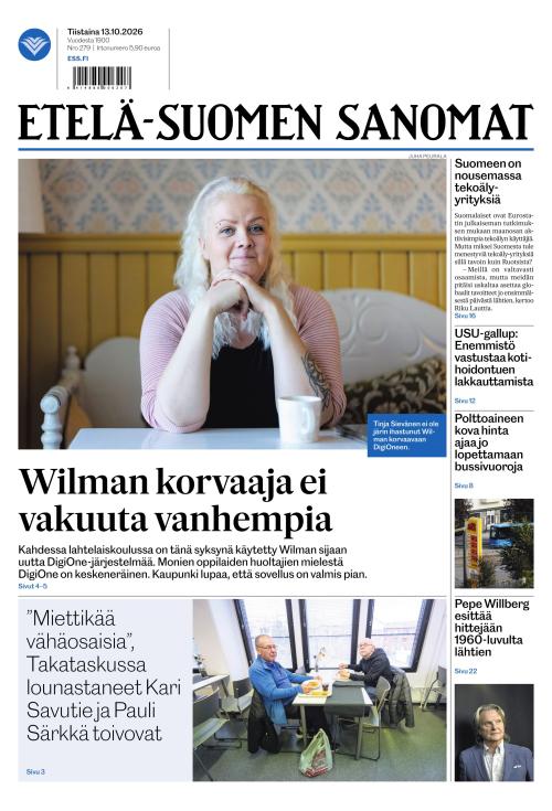 Etelä-Suomen Sanomat 13.10.2026