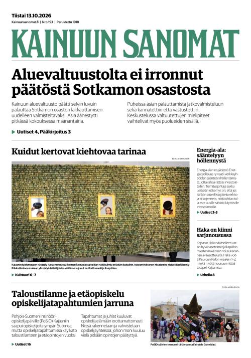 Kainuun Sanomat 13.10.2026