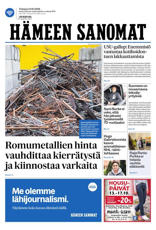 Hämeen Sanomat 13.10.2026