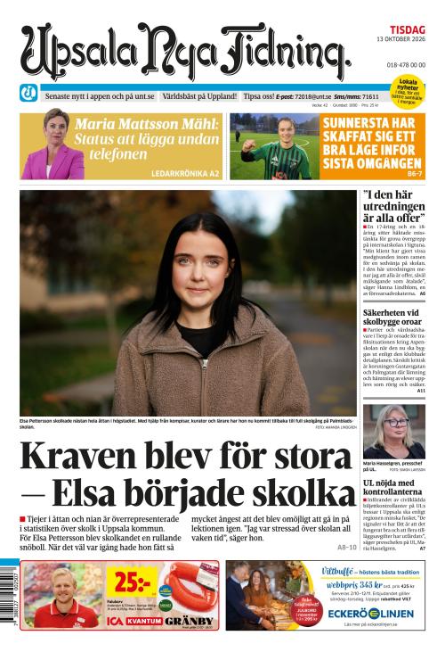 Upsala Nya Tidning 13.10.2026