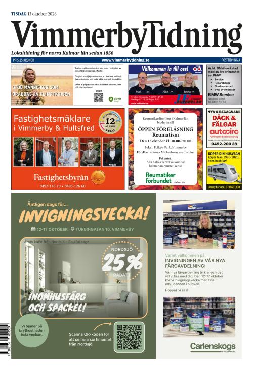 Vimmerby Tidning / Kinda-Posten 13.10.2026