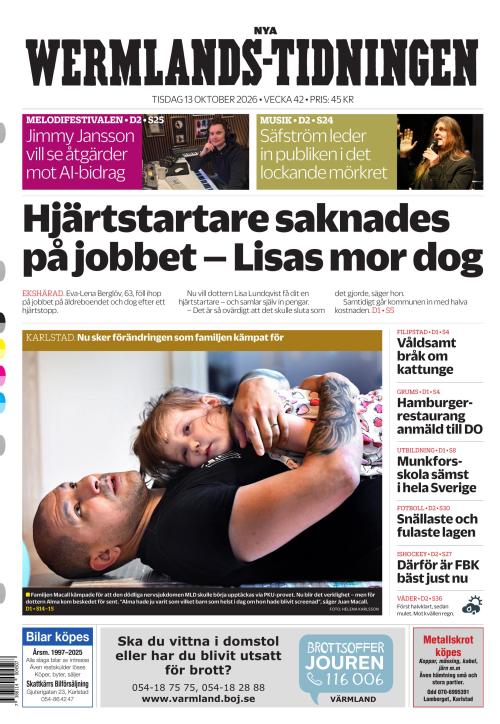 Nya Wermlands-Tidningen 13.10.2026