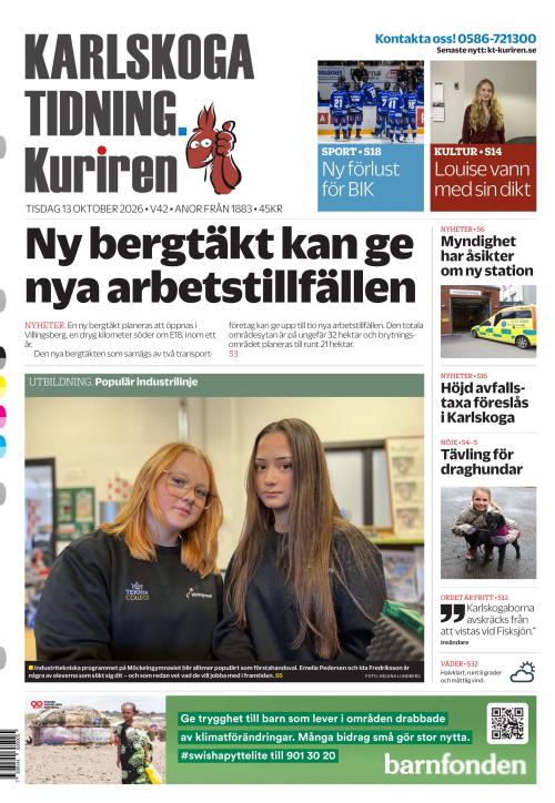 Karlskoga Tidning-Kuriren 13.10.2026