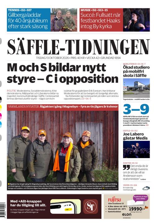 Säffle-Tidningen 13.10.2026