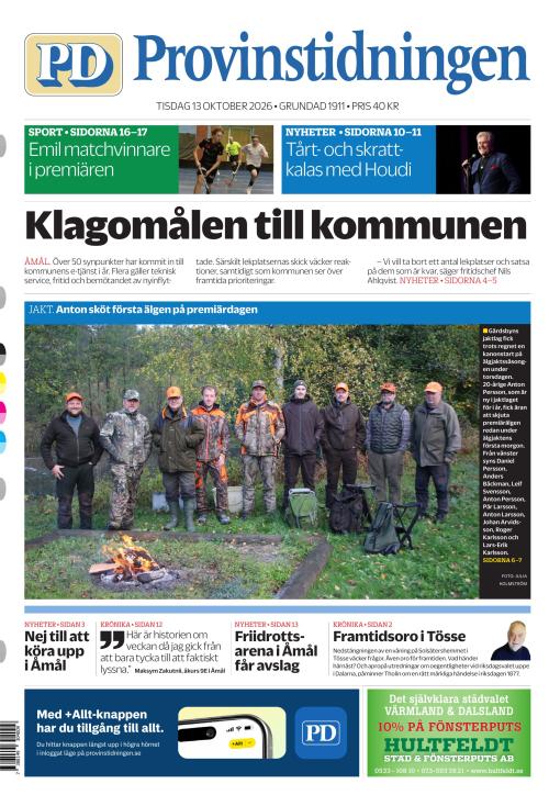 Provinstidningen Dalsland 13.10.2026