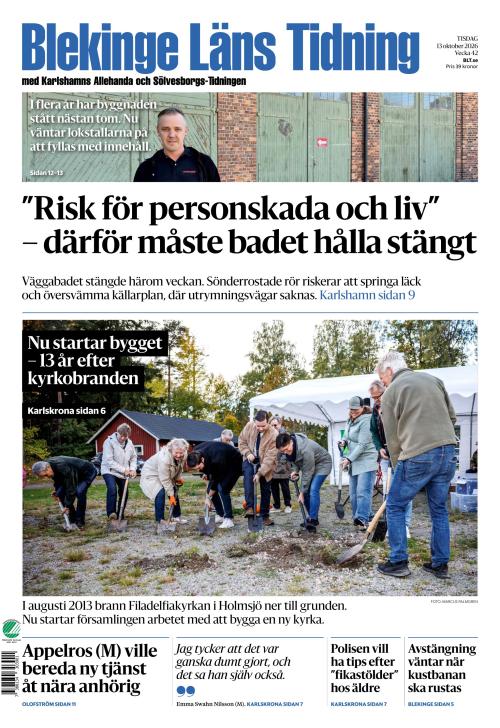 Blekinge Läns Tidning 13.10.2026