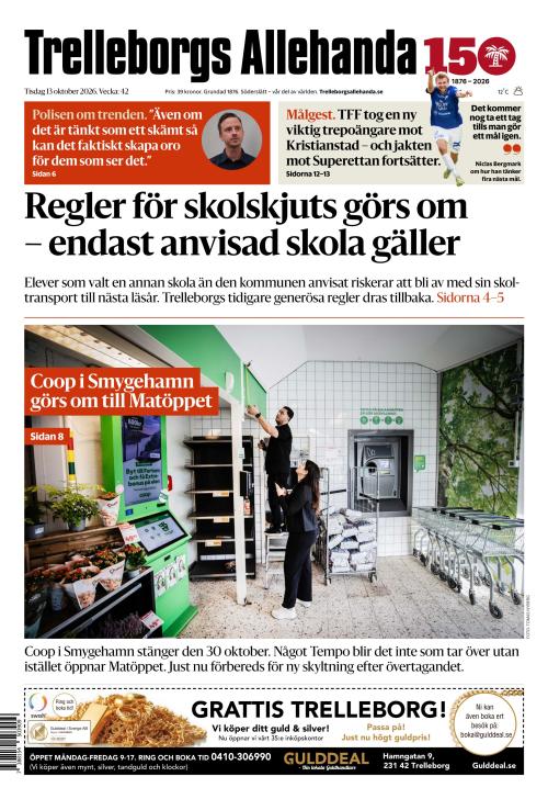 Trelleborgs Allehanda 13.10.2026