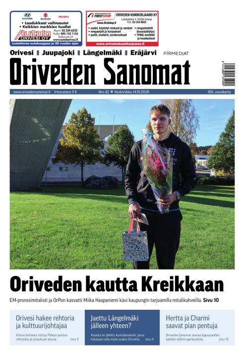 Oriveden Sanomat 14.10.2026