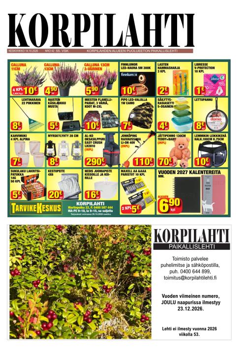 Korpilahti-lehti 14.10.2026