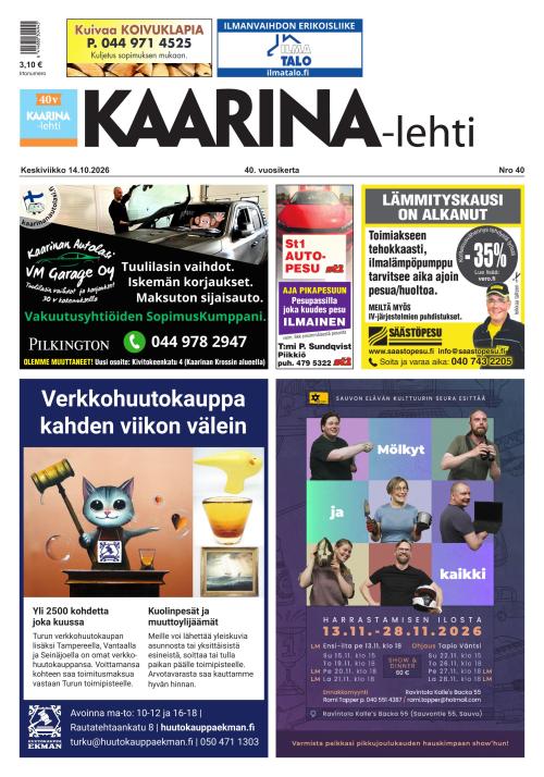 Kaarina-lehti 14.10.2026