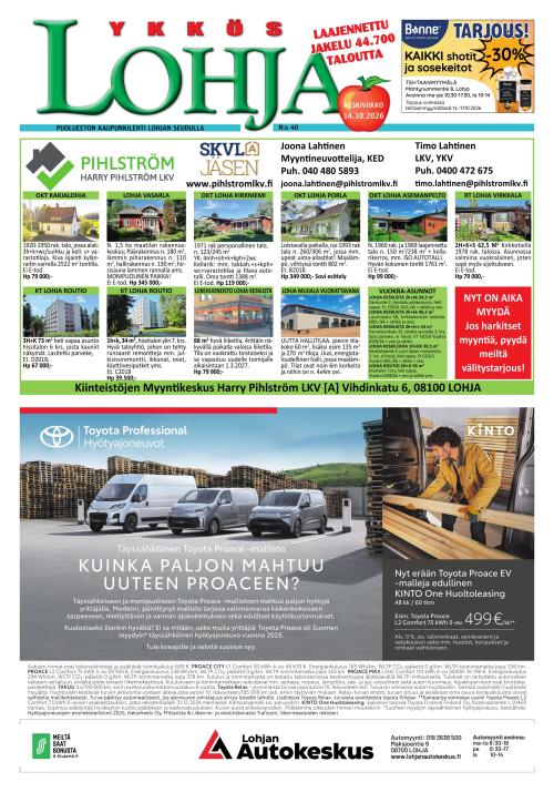 Kaupunkilehti Ykkös-Lohja 42/2026