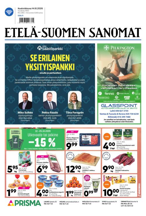 Etelä-Suomen Sanomat 14.10.2026