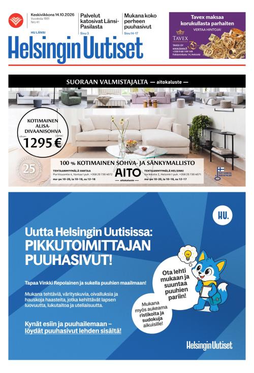 Helsingin Uutiset (Länsi) & Munkin Seutu 14.10.2026