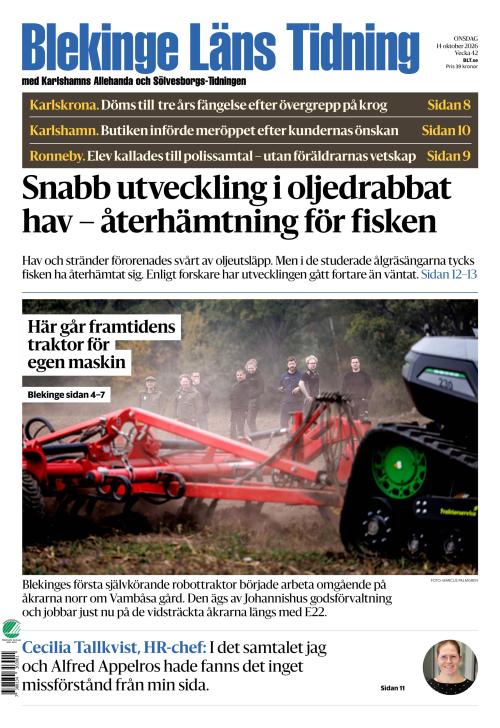 Blekinge Läns Tidning 14.10.2026
