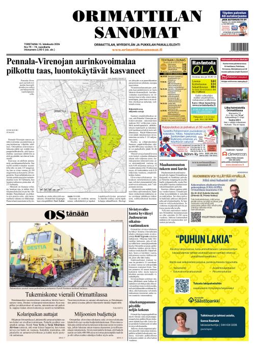 Orimattilan Sanomat 15.10.2026