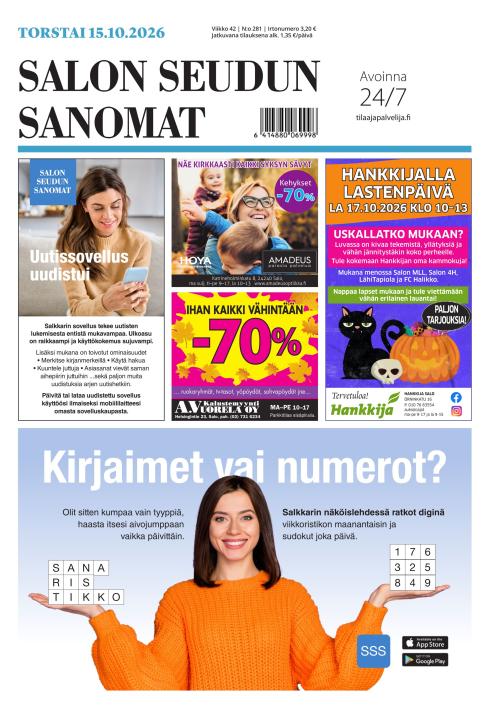 Salon Seudun Sanomat 15.10.2026